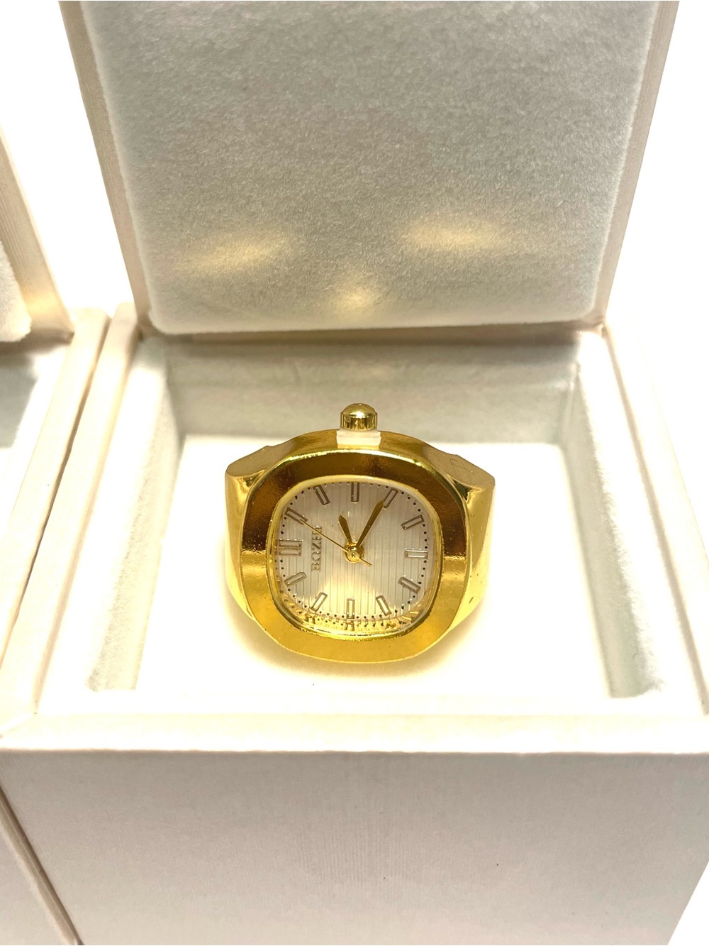 Gold Tone Ring Watch Statement Ring
